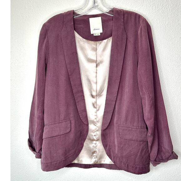 Elevenses Whitby Dusty Purple Soft Pocketed Thin Blazer 2 - Picture 10 of 14